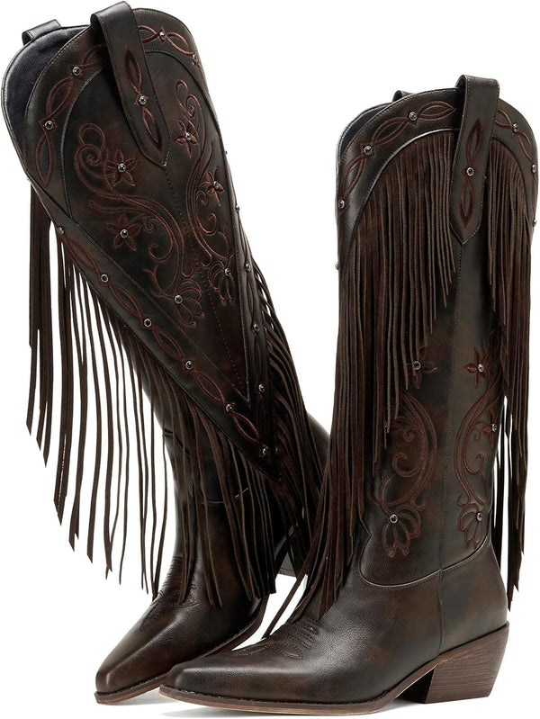 Chic Fringe Cowgirl Boots