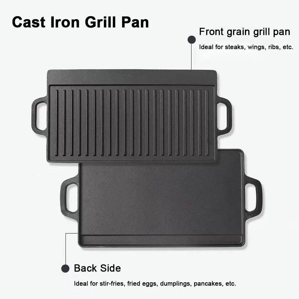 Double-Sided Cast Iron Griddle Pro