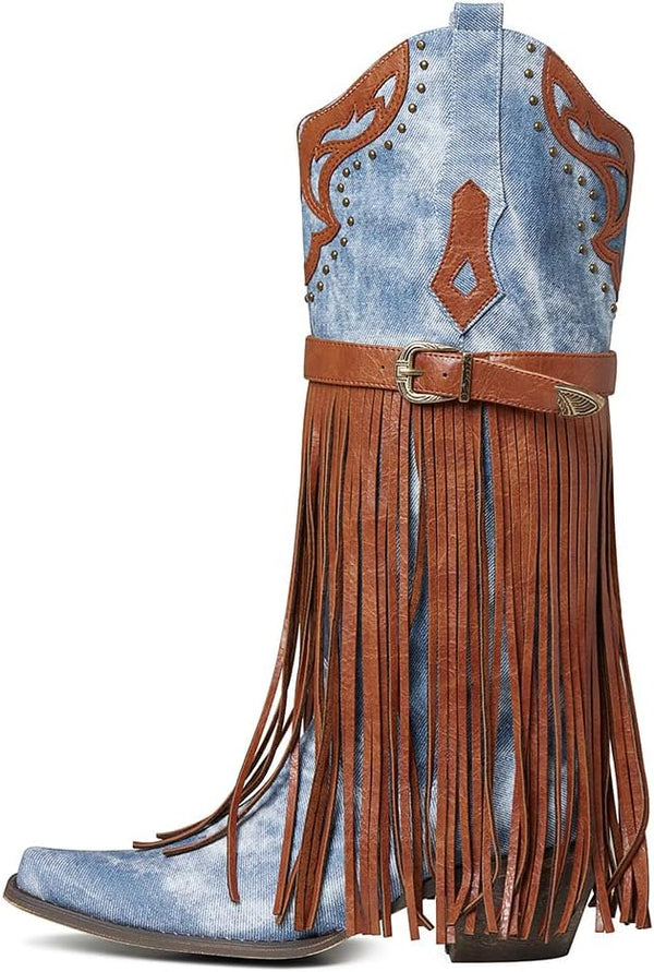 Chic Western Fringe Boots