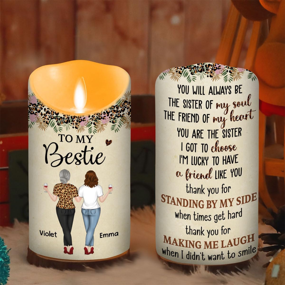 Best Friends Forever LED Candle