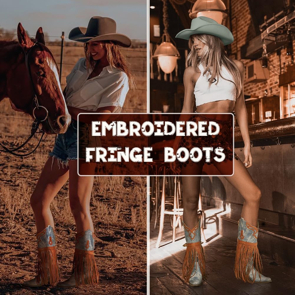 Chic Western Fringe Boots